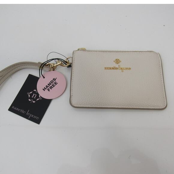 NWT Nanette Lepore Tutti Card Case Wristlet in Eggshell Cream White Wallet - Picture 1 of 6
